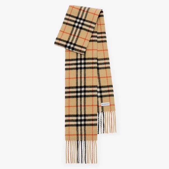 Burberry Accessories - BURBERRY Narrow Check Cashmere Scarf